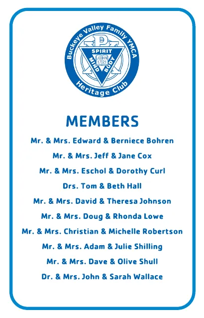 Heritage Club Members as of September 2024